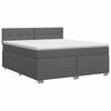 vidaXL Cama box spring con colch&oacute;n Gris oscuro 140 x 200 cm Tela