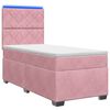 vidaXL Cama box spring con colch&oacute;n Rosa 90 x 200 cm Terciopelo