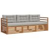 vidaXL Conjunto de sof&aacute;s de exterior 3 pcs Gris Natural y Claro