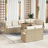 vidaXL Conjunto de sof&aacute; de jard&iacute;n con coj&iacute;n Manual 9 pcs Beige y Crema