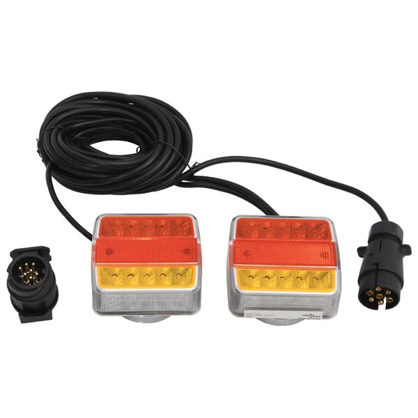 vidaXL Luces de remolque 2 uds bombilla LED roja 10,5x7,5x10 cm 12V