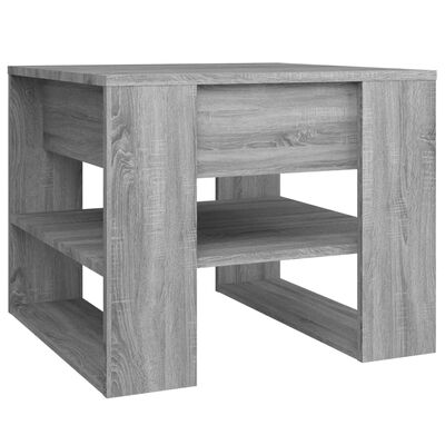 vidaXL Mesa de centro madera contrachapada gris Sonoma 55,5x55x45 cm