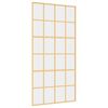 vidaXL Puerta corredera dorada de vidrio ESG transparente y aluminio