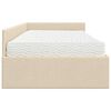 vidaXL Estructura de Cama Esquina con Colch&oacute;n Otro 2 pcs Crema tela