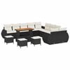 vidaXL Conjunto de sof&aacute;s de jard&iacute;n 14 uds. Negro rat&aacute;n sint&eacute;tico
