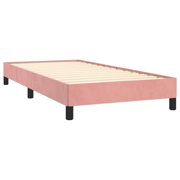 vidaXL Estructura de cama sin colch&oacute;n terciopelo rosa 90x200 cm