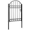 vidaXL Puerta de valla ASSEN con arco superior de acero, 100 x 150 cm, negro