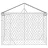vidaXL Perrera exterior con toldo acero galvanizado plata 3x1,5x2,5 m