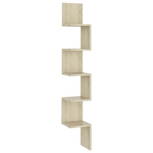 vidaXL Estanter&iacute;a esquina pared madera roble ahumado 20x20x127,5 cm