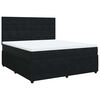 vidaXL Cama box spring con colch&oacute;n terciopelo negro 180x200 cm