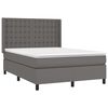 vidaXL Cama box spring con colch&oacute;n cuero sint&eacute;tico gris 140x200 cm