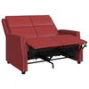 vidaXL Sill&oacute;n reclinable 2 plazas cuero sint&eacute;tico rojo tinto