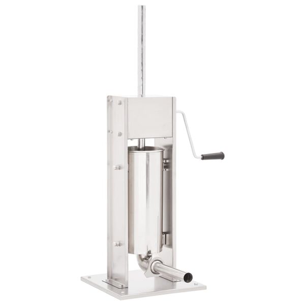 vidaXL Embutidora manual de acero inoxidable plateado 5 L