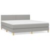 vidaXL Cama box spring con colch&oacute;n tela gris claro 180x200 cm