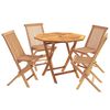 vidaXL Juego de bistro de jard&iacute;n plegable de 5 piezas Natural