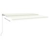 vidaXL Toldo autom&aacute;tico con LED y sensor de viento crema 5x3 m