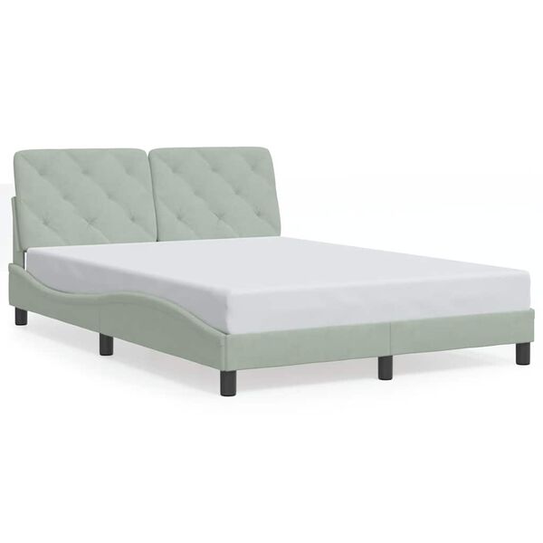 vidaXL Estructura de cama sin colch&oacute;n terciopelo gris claro 120x200 cm