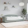 vidaXL Sof&aacute; cama con colch&oacute;n terciopelo gris claro 90x200 cm