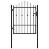 vidaXL Puerta de cerca ASTEN 100 x 125 cm Metal Negro Con cerradura