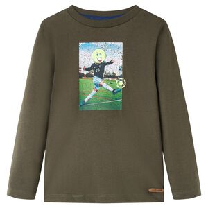 vidaXL Camiseta infantil con manga larga caqui 104