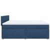 vidaXL Cama box spring con colchón tela azul 200x200 cm