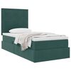 vidaXL Cama con almacenamiento y colch&oacute;n Verde oscuro 100 x 200 cm