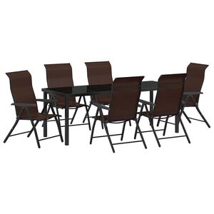 vidaXL Conjunto de Comedor de Jard&iacute;n 7 pcs Marr&oacute;n