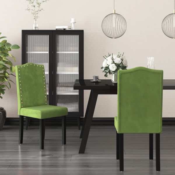 vidaXL Sillas de comedor 2 unidades de terciopelo verde claro