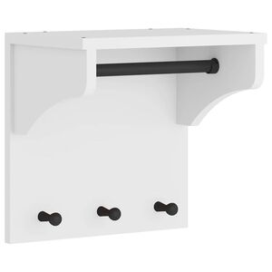 vidaXL Perchero de pared SANDNES madera maciza pino blanco 43x30x42cm