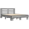 vidaXL Estructura cama madera ingeniería metal gris Sonoma 120x190 cm