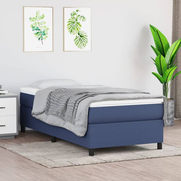 vidaXL Estructura de cama con somier tela azul 90x190 cm