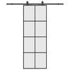 vidaXL Puerta corredera con juego herrajes negro 76x205 cm ESG vidrio