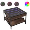 vidaXL Mesa de centro con Infinity LED marr&oacute;n roble 50x50x38 cm