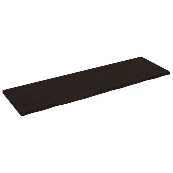 vidaXL Encimera de baño madera tratada marrón oscuro 200x60x(2-4) cm