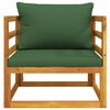 vidaXL Sill&oacute;n de jard&iacute;n madera maciza acacia con cojines verde