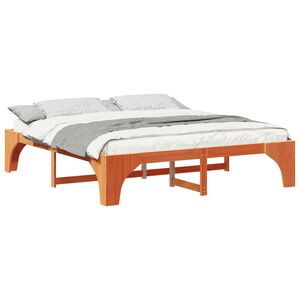 vidaXL Estructura de cama Marr&oacute;n 200 x 200 cm Madera de pino macizo