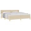 vidaXL Cama tipo Box Spring con colch&oacute;n Crema 200 x 200 cm Poli&eacute;ster