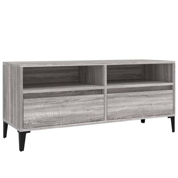 vidaXL Mueble de TV madera contrachapada gris Sonoma 100x34,5x44,5 cm