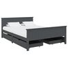 vidaXL Estructura de cama 4 cajones madera pino gris oscuro 140x200 cm
