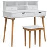 vidaXL Conjunto de Mesa de Tocador FAUSKE 3 uds. Blanco