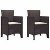 vidaXL Silla de Jard&iacute;n 2 pcs Marr&oacute;n 53 x 49 x 85 cm Polipropileno