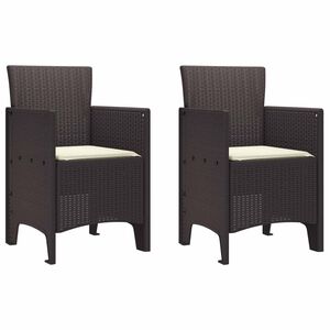 vidaXL Silla de Jard&iacute;n 2 pcs Marr&oacute;n 53 x 49 x 85 cm Polipropileno