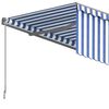 vidaXL Toldo retr&aacute;ctil manual con persiana azul y blanco 3x2,5 m