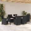 vidaXL Conjunto de Comedor de Jard&iacute;n 7 pcs Negro rat&aacute;n sint&eacute;tico
