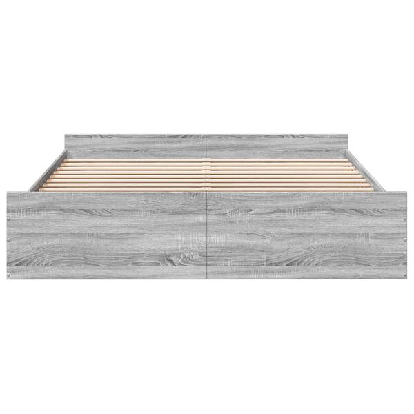 vidaXL Cama con cajones madera ingenier&iacute;a gris Sonoma 180x200 cm