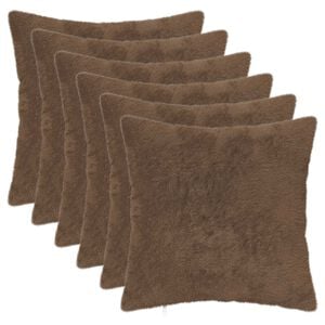 vidaXL Funda de almohada 6 uds. HEERLEN Marr&oacute;n Claro 30 x 30 cm