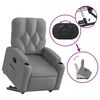 vidaXL Sill&oacute;n reclinable elevable de tela gris claro