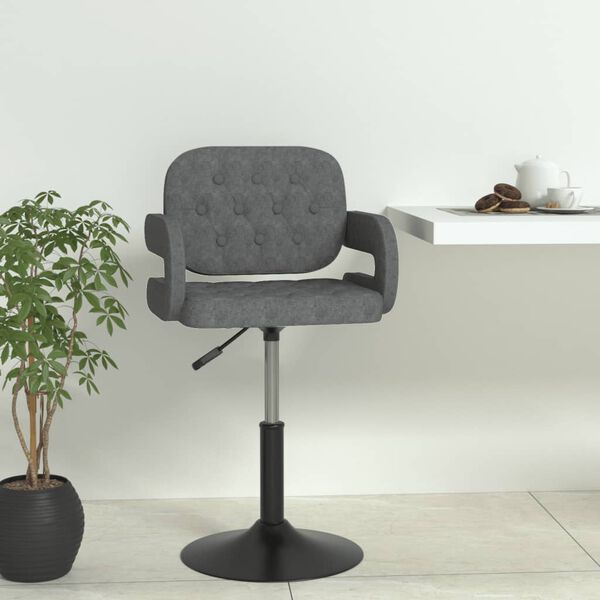 vidaXL Silla de comedor giratoria tela gris claro