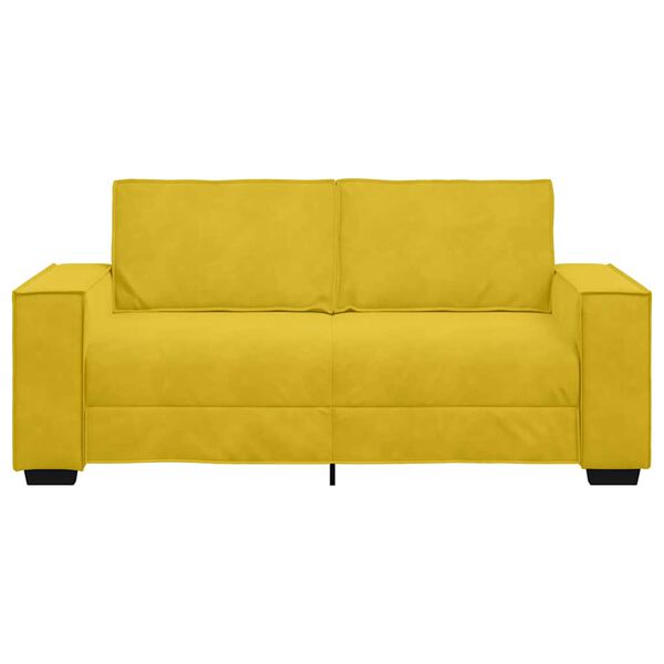 vidaXL Sof&aacute; de 2 plazas terciopelo amarillo 140 cm