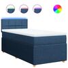 vidaXL Cama box spring con colch&oacute;n tela azul 90x190 cm
